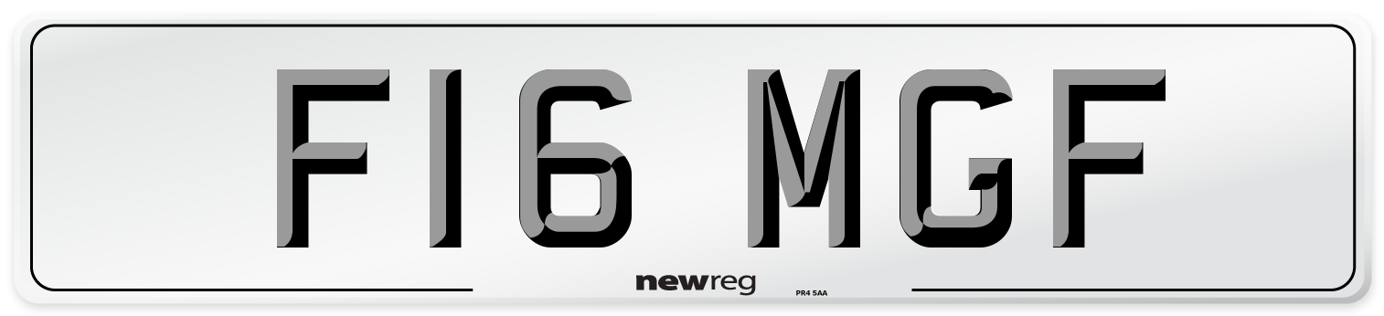 F16 MGF Number Plate from New Reg